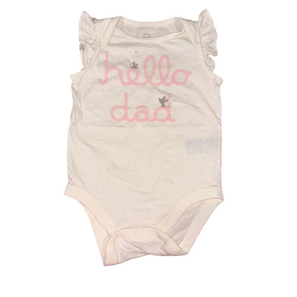 baby GAP Onesie with 'Hello Dad' Print White Size 6-12 Months